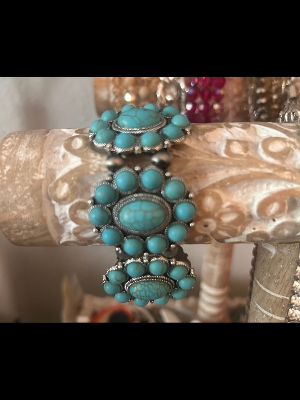 Turquoise Cluster Stretch Bracelet - Women Jewelry